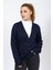 Vs Bayan V Yaka Dügmeli Düz U.kol Hırka Trk Lacivert 1