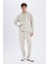Regular Fit Kapüşonlu Kanguru Cepli İçi Yumuşak Tüylü Basic Düz Sweatshirt X8283AZ24AU 5