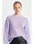 Regular Fit Bisiklet Yaka Selanik Kumaş Basic Düz Triko Kazak H6905AZ24WN 1