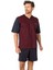 6089 Erkek Kısa Kollu 3'lü Jakarlı Pijama Takımı-Bordo 1