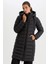 DeFactoFit Su İtici Uzun Şişme Mont Parka Kapüşonlu Slim Fit Dar Kesim Kapitoneli Fermuarlı Cepli A1556AX24WN 1