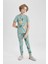 Erkek Çocuk Dinazor Baskılı Kısa Kollu Pijama Takımı Z9178A624SM 2