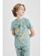 Erkek Çocuk Dinazor Baskılı Kısa Kollu Pijama Takımı Z9178A624SM 3