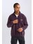 Comfort Regular Fit Rahat Kalıp Dik Yaka Baskılı Polar Sweatshirt C7793AX24AU 3