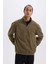 Comfort Regular Fit Rahat Kalıp Dik Yaka Baskılı Polar Sweatshirt C7795AX24AU 3