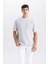 Boxy Fit Bisiklet Yaka Kısa Kollu Basic Düz Tişört C8724AX24AU 3