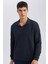 Regular Fit Polo Yaka Jakarlı Triko Sweatshirt A9785AX24AU 1