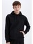 Regular Fit Kapüşonlu Kanguru Cepli İçi Yumuşak Tüylü Basic Düz Sweatshirt X8283AZ24AU 1