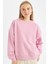Coool Oversize Geniş Kalıp Bisiklet Yaka Kalın Basic Düz Sweatshirt A4177AX24WN 1