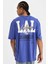 Fit NBA Los Angeles Lakers Oversize Geniş Kalıp Bisiklet Yaka Sırt Baskılı Pamuklu Kısa Kollu Tişört C9256AX24AU 1