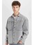 %100 Pamuk Oversize Geniş Kalıp Jean Uzun Kollu Basic Düz Gömlek D0449AX24AU 1