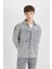 %100 Pamuk Oversize Geniş Kalıp Jean Uzun Kollu Basic Düz Gömlek D0449AX24AU 3