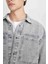 %100 Pamuk Oversize Geniş Kalıp Jean Uzun Kollu Basic Düz Gömlek D0449AX24AU 5