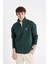 Comfort Regular Fit Rahat Kalıp Fermuarlı Dik Yaka Baskılı Sweatshirt C6132AX24AU 4