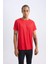 Kırmızı Fit Standart Fit Bisiklet Yaka Sporcu Kısa Kollu Tişört D0676AX24AU 5