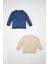Erkek Bebek Bisiklet Yaka Baskılı İçi Yumuşak Tüylü İnce 2'li Sweatshirt D0706A524AU 3