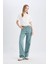 Straight Wide Yüksek Bel Uzun Jean Yıkamalı Pantolon D0848AX24SM 3