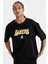 DeFactoFit NBA Los Angeles Lakers Oversize Geniş Kalıp Bisiklet Yaka Baskılı Kısa Kollu Tişört T7062AZ24AU 1