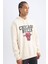Fit NBA Chicago Bulls Boxy Fit Kapüşonlu Kalın Sweatshirt V0069AZ24AU 1