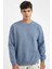 Oversize Geniş Kalıp Bisiklet Yaka Kalın Basic Düz Sweatshirt T5139AZ24AU 1