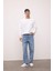 Oversize Geniş Kalıp Bisiklet Yaka Kalın Basic Düz Sweatshirt T5139AZ24AU 2