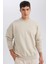 Oversize Geniş Kalıp Bisiklet Yaka Kalın Basic Düz Sweatshirt T5139AZ24AU 1