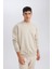 Oversize Geniş Kalıp Bisiklet Yaka Kalın Basic Düz Sweatshirt T5139AZ24AU 4