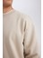 Oversize Geniş Kalıp Bisiklet Yaka Kalın Basic Düz Sweatshirt T5139AZ24AU 5