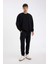 Oversize Geniş Kalıp Bisiklet Yaka Kalın Basic Düz Sweatshirt T5139AZ24AU 2