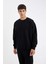 Oversize Geniş Kalıp Bisiklet Yaka Kalın Basic Düz Sweatshirt T5139AZ24AU 3