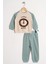 Aslan Figürlü Yazı Baskılı Mint Renk Erkek Çocuk Ikili Takım 1
