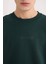 Boxy Fit Bisiklet Yaka Baskılı Sweatshirt X8282AZ24AU 5