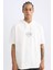 DeFactoFit NBA New York Knicks Oversize Geniş Kalıp Kapüşonlu Baskılı Kısa Kollu Tişört D2570AX24AU 1