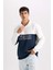 Relax Fit Dik Yaka Yarım Fermuarlı Baskılı Kalın Sweatshirt D2169AX24AU 4