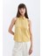 Regular Fit Gömlek Yaka Keten Karışımlı Kolsuz Bluz D2952AX24SM 1