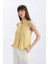 Regular Fit Gömlek Yaka Keten Karışımlı Kolsuz Bluz D2952AX24SM 3