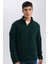 Yeşil Tüylenme Yapmayan Soğuk Geçirmez Regular Fit Dik Yaka Fermuarlı Polar Sweatshirt Y3996AZNS 1