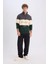 Relax Fit Dik Yaka Fermuarlı Baskılı Kalın Sweatshirt D2562AX24AU 5
