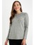 Relax Fit Bisiklet Yaka Leopar Baskılı Yırtmaçlı Uzun Kollu Tişört D2701AX24AU 1
