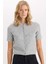 Regular Fit Bisiklet Yaka Basic Düz Düğmeli Kısa Kollu Triko Hırka D3526AX24WN 1