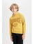 Erkek Çocuk Oversize Geniş Kalıp Baskılı Kapüşonlu Kalın Sweatshirt D3094A824AU 5