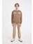 Erkek Çocuk Oversize Geniş Kalıp Bisiklet Yaka Baskılı Sweatshirt D3968A824WN 5