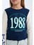 Kız Çocuk Cropped Fit Bisiklet Yaka Baskılı Fitilli Kaşkorse Uzun Kollu Tişört D3433A824WN 5