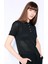 Regular Fit Ajurlu Polo Yaka Kısa Kollu Siyah Triko Kazak D4161AX24AU 1