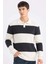 Standart Fit Polo Yaka Çizgili Triko Kazak D3590AX24WN 1