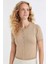Regular Fit Bisiklet Yaka Basic Düz Düğmeli Kısa Kollu Triko Hırka D4643AX24AU 1