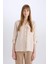 Oversize Geniş Kalıp Basic Düz Çift Cepli Uzun Kollu Viskon Gömlek D4739AX24AU 4