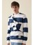 Boxy Fit Bisiklet Yaka Çizgili Sweatshirt A9066AX24AU 1