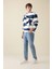 Boxy Fit Bisiklet Yaka Çizgili Sweatshirt A9066AX24AU 2