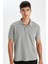 %100 Pamuk Regular Fit Polo Yaka Basic Düz Kısa Kollu Tişört D4814AX24SM 1